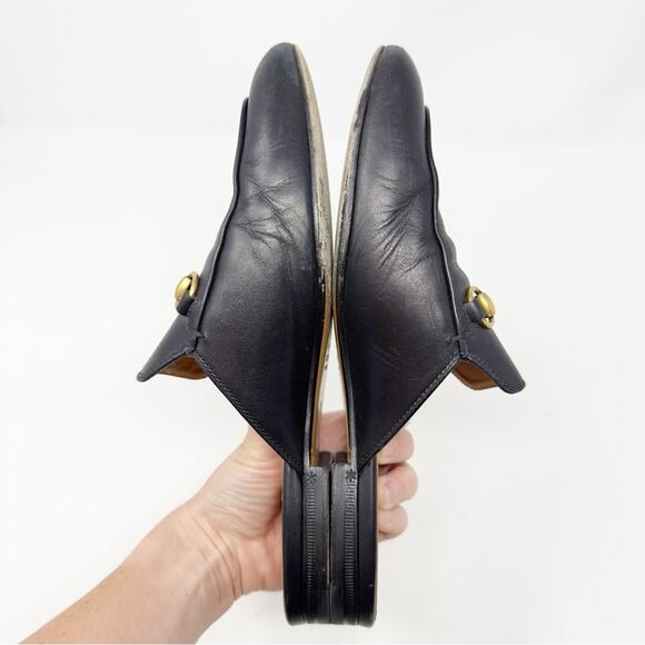 Gucci Princetown Black Leather Horsebit Mules Loafers 38 - Picture 6 of 10